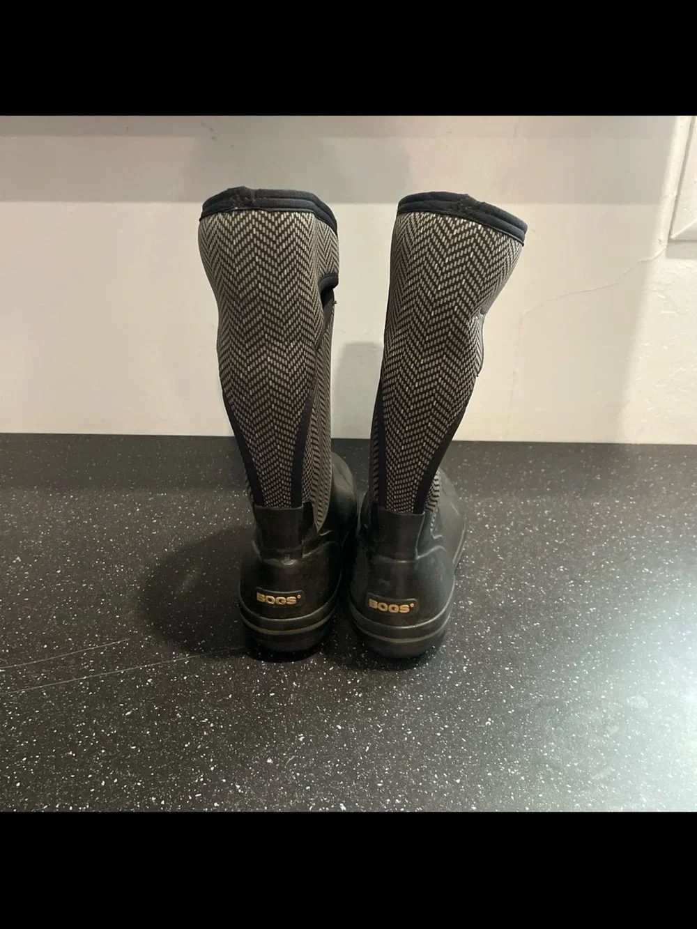 bogs plimsoll herringbone tall boots women’s size 10